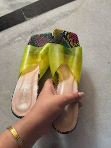 Styleaves Transparent Snake Print Mules - Size 39