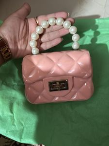 Pink Pearl Handle Bag