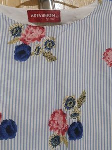 Striped Floral Print Dress size - S