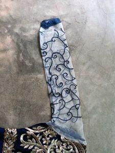 neavy blue gown