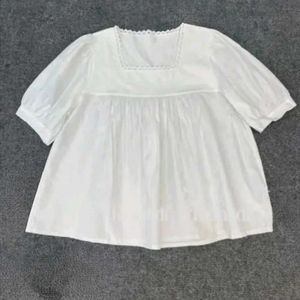 White Square Neck Top