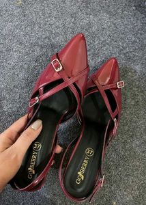 Burgundy Strappy Heels