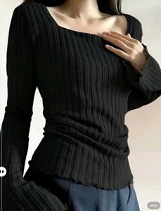 New with tag Pinterest Ribbed Square Neck Long Sle