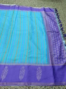 Like New Purple And Aqua Blue Joint Saree