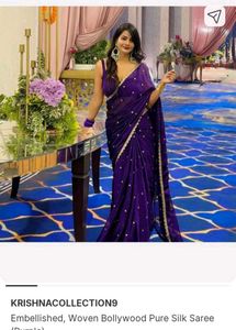 Elegant Purple Saree with Embellishments