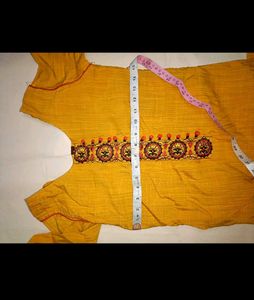 Yellow Embroidered Kurta