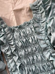 Ruffled Sleeve Crop Top