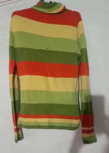 Striped Turtleneck Sweater