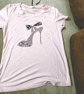 Pink Rhinestone Shoe T-Shirt