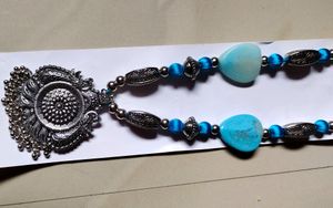 Beautiful ❤️ Silver And Blue 💙 Design Jewellery S