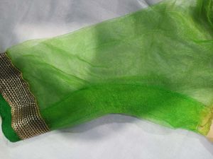 Elegant Green &amp; Beige Blouse