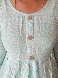 Cyan Colour Umbrella Kurti