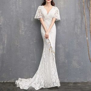 Bridesmaid Elegant White Lace Gown