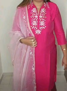 💗💖Pure Silk Hot Pink Kurta Set💗💖