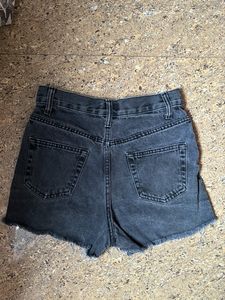 Denim Black Shorts