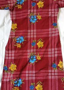Vintage Floral Plaid Dress Yah Naram Kapda Hai Mul