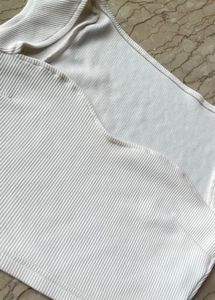 Ribbed White Crop Top