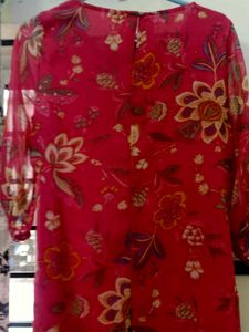 W FOR WOMEN Red Floral Print Kurti