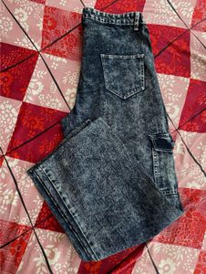 Acid Wash Cargo Jeans