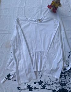 White Peplum Top