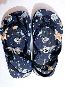 Max Printed Sling Back Slippers-Navy Blue