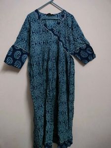 Blue Printed Maxi Dress