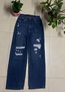 Ripped Wide Leg Jeans