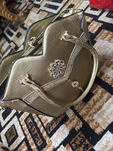 Vintage Gold Embellished Handbag