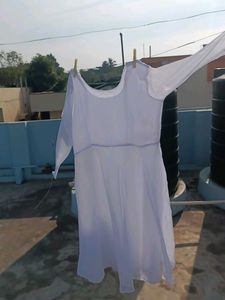 Full White Anarkali