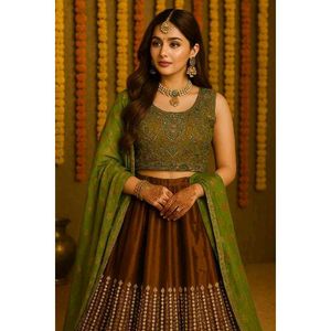 Designer Heavy Flared Work Embroidered Lehenga Set
