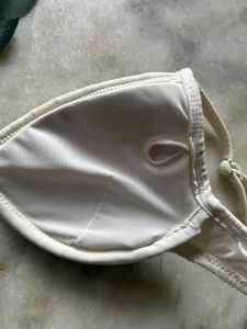 White Textured Bikini Top