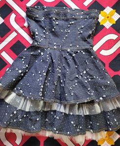 Strapless Mini Denim Dress