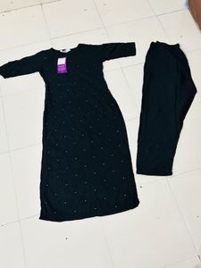 Black Kurti Pant Set