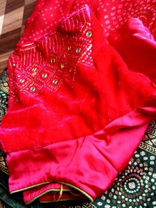 Gorgeous Saree With Velvet Blouse