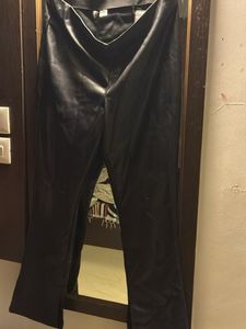 H&M Faux Leather Split Hem Pants
