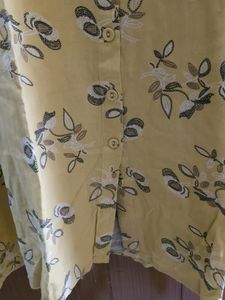 Yellow Coller A Line Dress With Attached Belt
