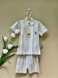 Boys Striped T-shirt & Shorts Set