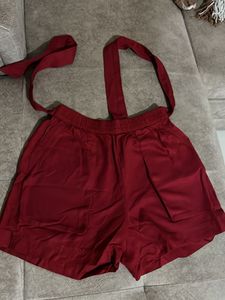 Red Tie Waist Shorts