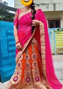 Gorgeous Pink & Orange Lehenga