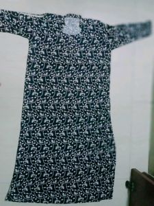 Printed Black Kurta