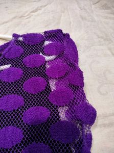 Purple Polka Dot Top With Black Inner