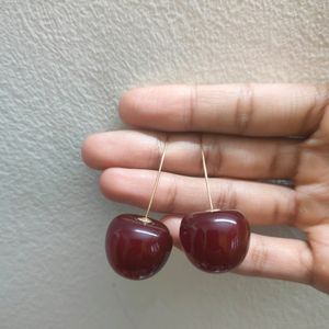 Burgandy Red Cherry Earrings