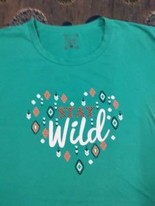 Cute Turquoise T-Shirt For Plus Size Women