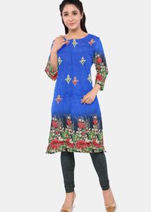 Floral Blue Kurta Unstitched