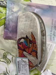 Brand New Aesthetic Camel Pouch With Bead Work