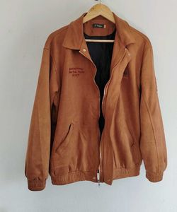 Retro Suede Bomber Jacket