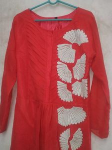 Coral Solid Kurti