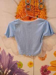 Cute Baby Blue Crop Top