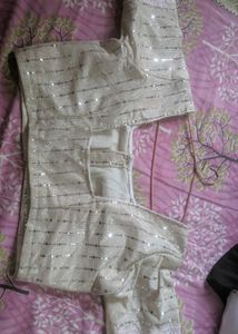 Pink &amp; silver Sequinned- Designer Saree