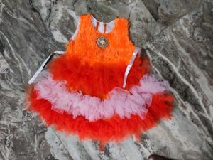 Cute Orange & Pink Party Dress